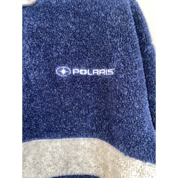 Polaris Mens Medium 1/4 Zip Navy Long Sleeve Pullover Fleece Sweatshirt EUC - Picture 2 of 5